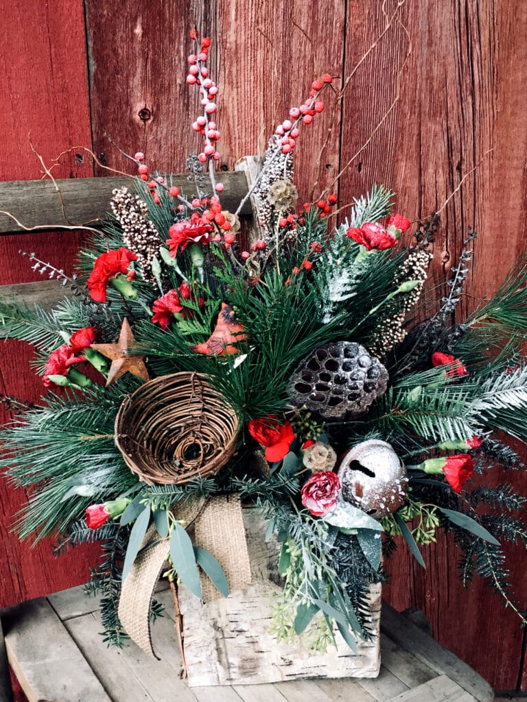 Christmas Flower Arrangements - Pinewood and Posies